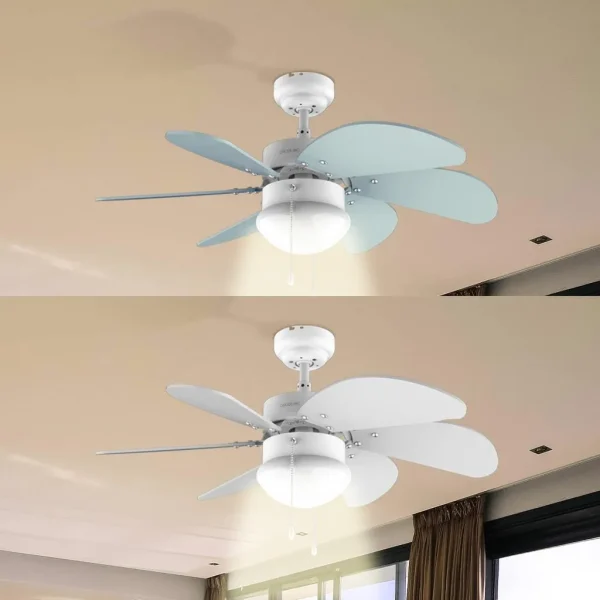 Imagen 7 Ventilador de techo de 92 cm con 50 W y luz. Sistema de 6 aspas reversibles, 3 velocidades y función verano/invierno para máxima eficiencia todo el año.