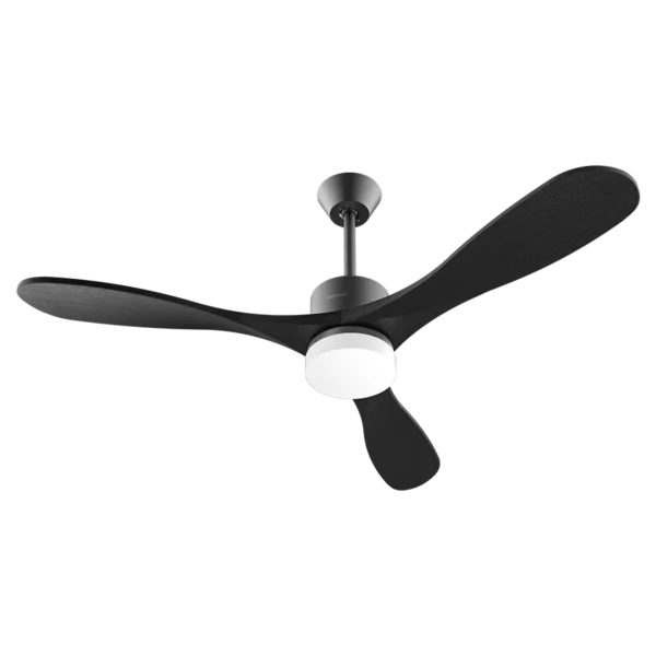 Imagen 2 Ventilador de techo de 52 pulgadas con motor DC de 35 W y acabado gris. Integra luz LED, mando a distancia, temporizador y sistema de inversión de giro.