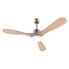 Imagen 2 Ventilador de techo con motor DC de 35 W y 52". Acabado dorado, luz LED, 5 velocidades, mando a distancia y función invierno para climatización eficiente.
