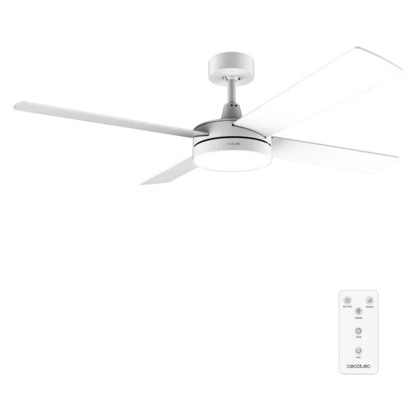 Ventilador de techo Cecotec EnergySilence Aero 5200 White Line con luz LED y mando a distancia