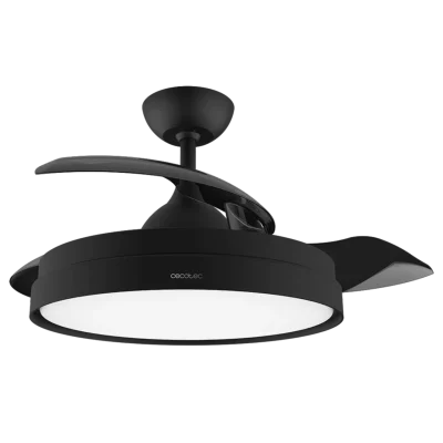 Ventilador de techo con aspas retráctiles EnergySilence Aero 4280 Invisible Black con luz LED