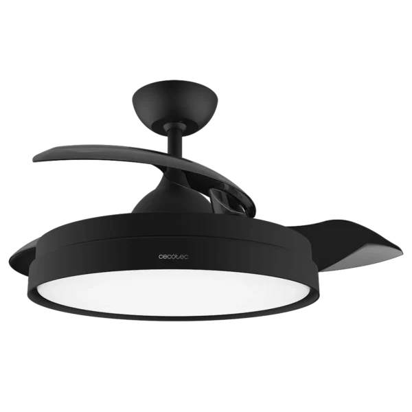 Ventilador de techo con aspas retráctiles EnergySilence Aero 4280 Invisible Black con luz LED