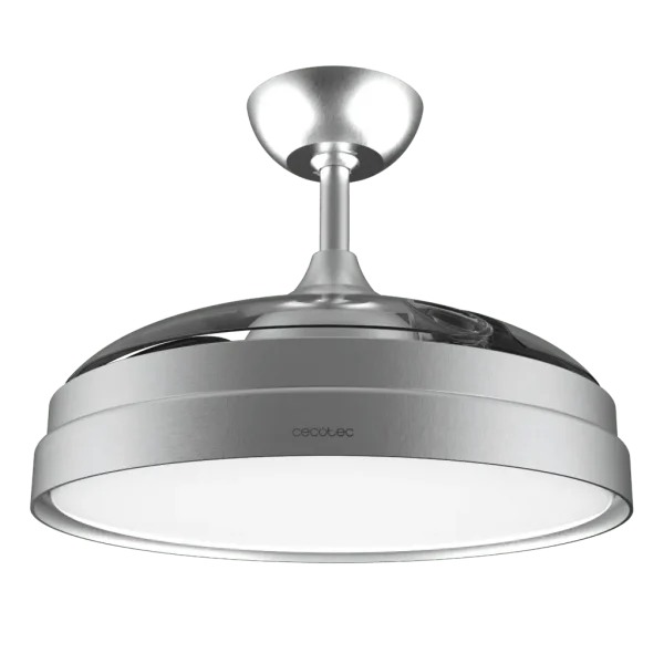 Ventilador de techo aspas retráctiles Cecotec EnergySilence Aero 4280 Invisible Steel acabado acero inoxidable