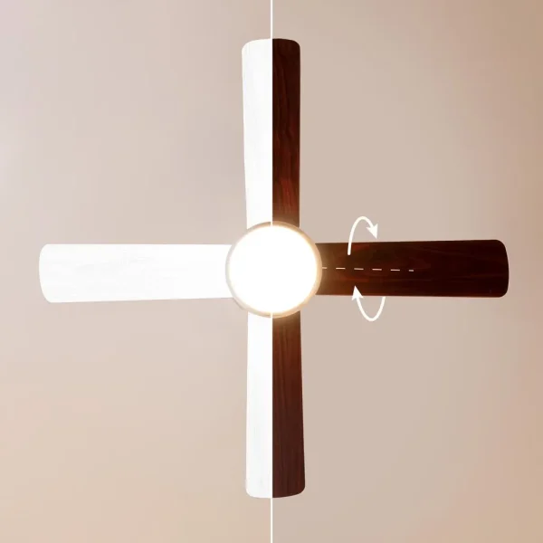 Imagen 6 Ventilador de techo de 42” y 55 W con luz LED integrada. Mando a distancia, temporizador, 3 velocidades y función verano/invierno con aspas reversibles.
