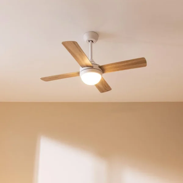Imagen 4 Ventilador de techo con motor DC de 40 W, luz LED y 42 pulgadas. Silencioso, con mando a distancia, temporizador, 6 velocidades y función verano/invierno.