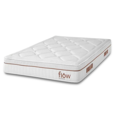 Colchón Flow HybridSpring Fresh 6000 medida 90x190 cm con núcleo híbrido de muelles ensacados y tejido transpirable blanco