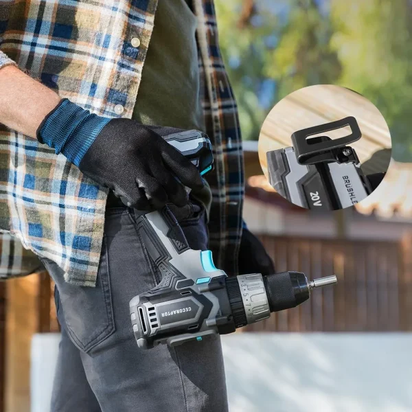 Imagen 8 Taladro percutor CecoRaptor 20V con motor Brushless, 2000 rpm y 30000 bpm. Potencia y durabilidad para perforar y atornillar en madera, metal y mampostería.