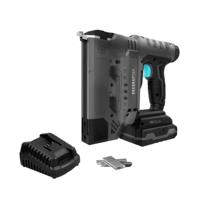 Grapadora y clavadora de batería CecoRaptor Perfect Staples&Nails 2020 Advance de 20V en color azul y negro