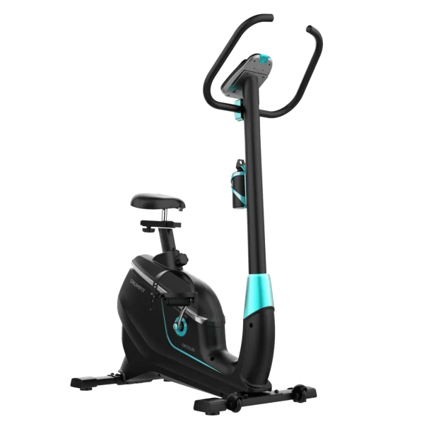 Imagen 2 Bicicleta estática DrumFit Cycle 9000 Talos Pro con resistencia magnética motorizada, pulsómetro, sillín regulable y soporte. Ideal para entrenar en casa.