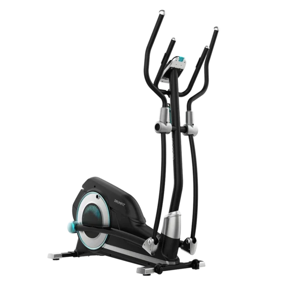 Imagen 2 Bicicleta elíptica DrumFit Elliptical 9000 Eir Pro con resistencia magnética regulable por motor, pantalla LCD, soporte para móvil y ruedas de transporte.