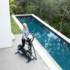 Imagen 6 Bicicleta elíptica DrumFit Elliptical 9000 Eir Pro con resistencia magnética regulable por motor, pantalla LCD, soporte para móvil y ruedas de transporte.