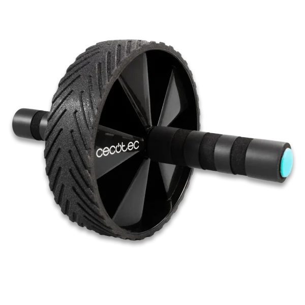 Rueda abdominal Cecotec DrumFit AB Wheel negra con agarres acolchados y esterilla de goma EVA