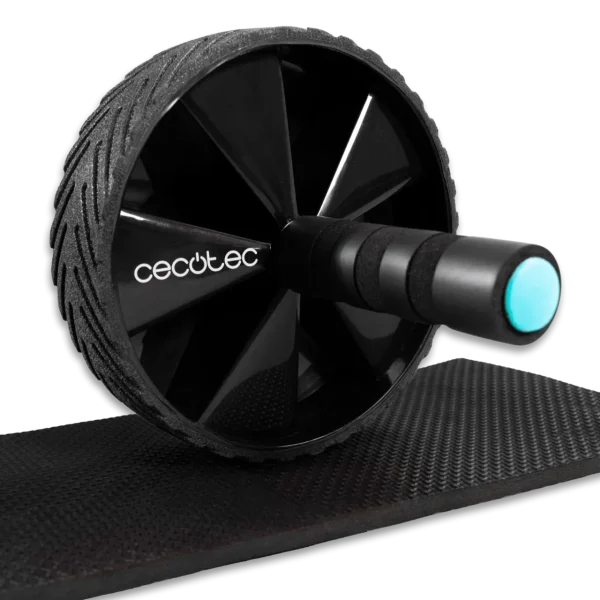 Imagen 2 Rueda abdominal Cecotec DrumFit AB Wheel ideal para ejercitar el core. Diseño con recubrimiento de goma, agarres antideslizantes y esterilla de goma EVA.