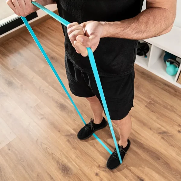 Imagen 5 Set de 4 bandas elásticas DrumFit Power Band Set de Cecotec. Fabricadas en látex resistente, ofrecen niveles de tensión desde 15 kg hasta 60 kg con bolsa.