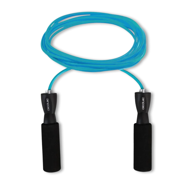 Imagen 2 Cuerda para saltar Cecotec DrumFit Jump Rope de PVC. Cuenta con agarres ergonómicos antideslizantes y sistema Smooth Bearing para un movimiento fluido.