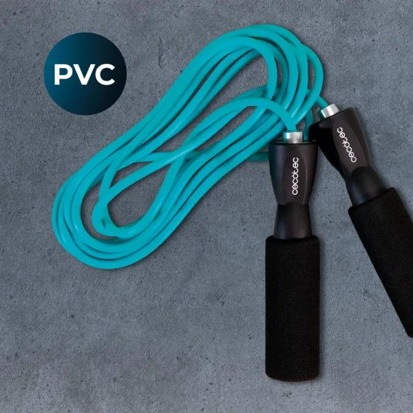 Imagen 7 Cuerda para saltar Cecotec DrumFit Jump Rope de PVC. Cuenta con agarres ergonómicos antideslizantes y sistema Smooth Bearing para un movimiento fluido.