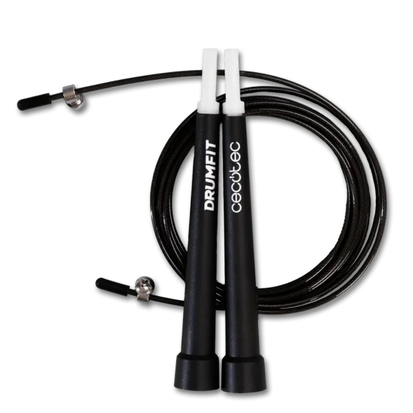 Comba de velocidad profesional DrumFit Speed Jump Rope de Cecotec con mangos ergonómicos y cable de acero ajustable