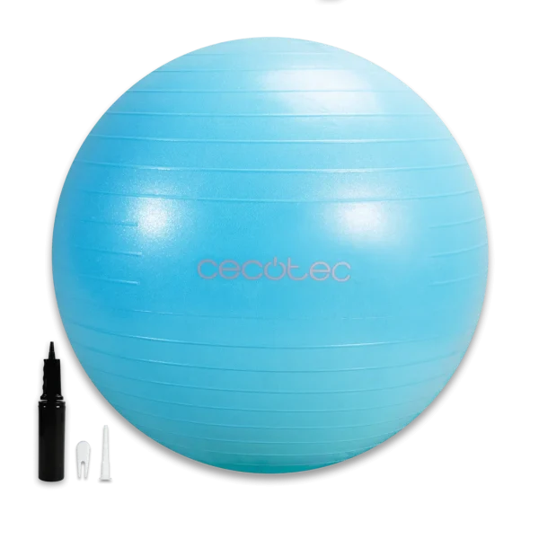 Pelota de fitness DrumFit 65 Fitball de Cecotec de 65 cm de diámetro en uso