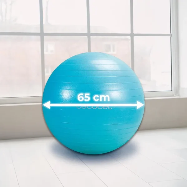 Imagen 2 Pelota de fitness DrumFit 65 Fitball de Cecotec con 65 cm de diámetro. Accesorio ideal para rutinas de yoga, pilates, estiramientos y trabajo de core.