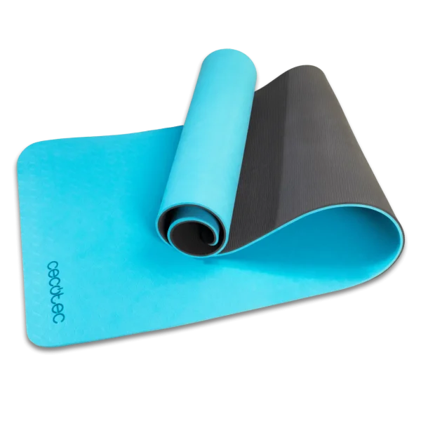 Esterilla de yoga DrumFit Yoga Mat de Cecotec extendida mostrando su textura antideslizante y diseño ergonómico