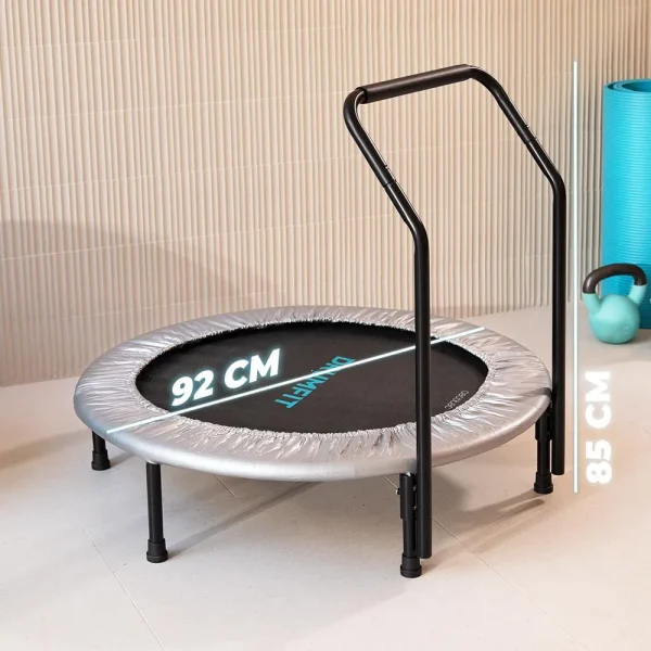 Imagen 3 Trampolín de fitness DrumFit Jump 920 de Cecotec con 92 cm de diámetro y base de 6 patas. Soporta hasta 100 kg, ideal para entrenamientos cardiovasculares.