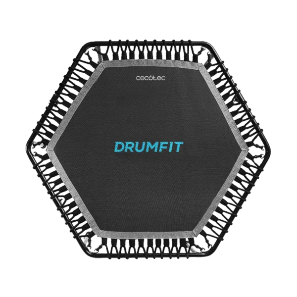 Imagen 2 Trampolín de fitness DrumFit Jump 1270 de Cecotec con 127 cm de diámetro, manillar ajustable en 6 niveles y base de 7 patas estables. Soporta hasta 100 kg.