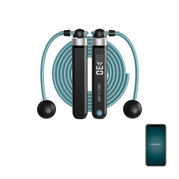 Cuerda de saltar inteligente Cecotec DrumFit SmartComba 3000 Connected con mangos ergonómicos y pantalla digital integrada
