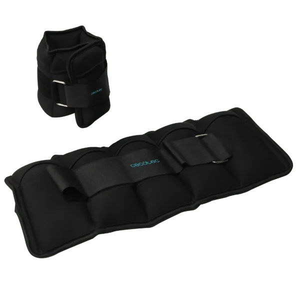 Set de 2 pesas ajustables DrumFit AnkelBell 2500 Neo de Cecotec para tobillos y muñecas con sacos de arena de 500g y cierres de velcro