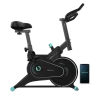 Bicicleta indoor Cecotec Drumfit Indoor 4000 Magnetic Connected en color negro con soporte para tablet y ruedas de transporte