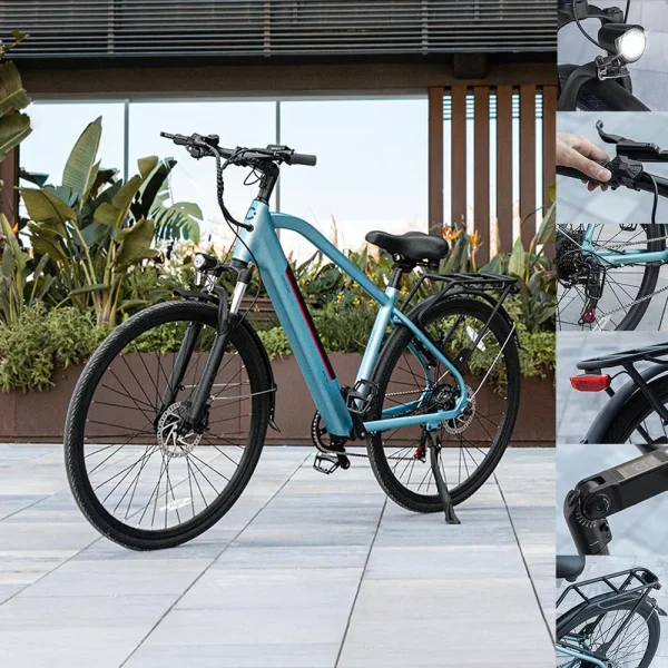 Imagen 7 Bicicleta eléctrica urbana de Cecotec con motor de 250 W, autonomía de hasta 50 km y ruedas de 28 pulgadas. Movilidad sostenible y eficiente para la ciudad.