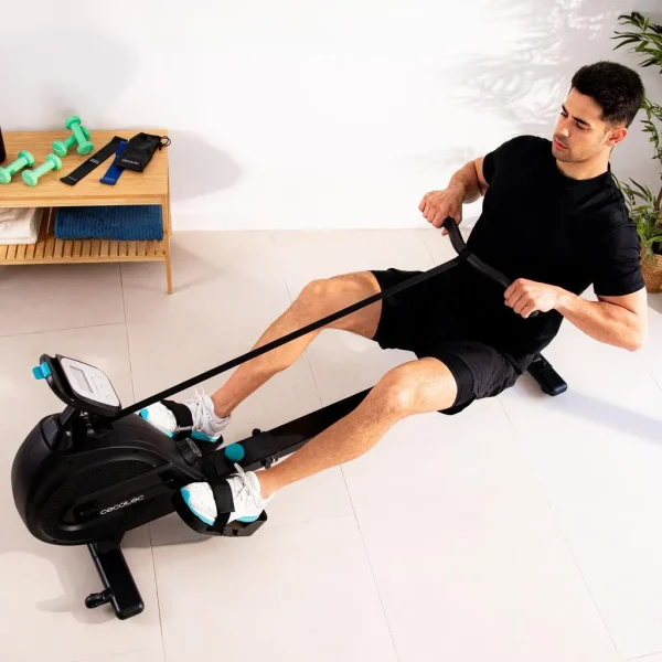 Imagen 6 Máquina de remo Drumfit Rower 9000 Regatta con resistencia magnética, 8 niveles y volante de inercia de 9 kg. Pantalla LCD y diseño plegable vertical.