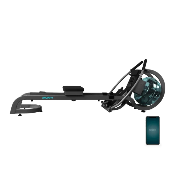Imagen 2 Máquina de remo de agua Drumfit Rower 20000 Neptuno de Cecotec. Tanque de 11L, pantalla LCD, conexión a APP y doble manillar para entrenamientos en casa.