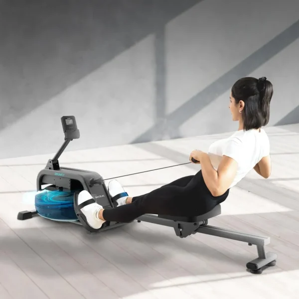 Imagen 3 Máquina de remo de agua Drumfit Rower 20000 Neptuno de Cecotec. Tanque de 11L, pantalla LCD, conexión a APP y doble manillar para entrenamientos en casa.