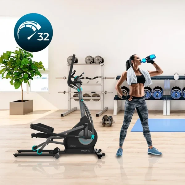 Imagen 7 Bicicleta elíptica Drumfit Elliptical 8000 Motor Pro con resistencia magnética a motor, volante de inercia de 8 kg, pantalla LCD y zancada de 40 cm.