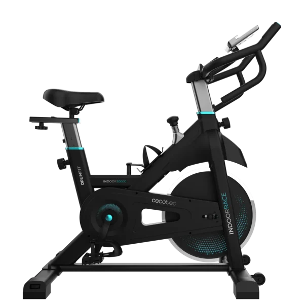Bicicleta de spinning Cecotec Drumfit Indoor 20000 Race con pantalla LCD y ruedas de transporte