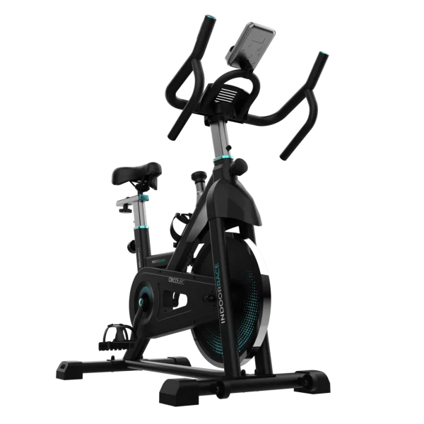 Imagen 2 Bicicleta de spinning Cecotec Drumfit Indoor 20000 Race con volante de inercia de 20 kg, resistencia por fricción, pulsómetro y pantalla LCD para tu hogar.