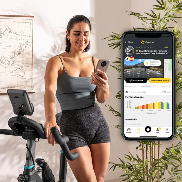 Imagen 4 Bicicleta de spinning Cecotec Drumfit Indoor 20000 Race con volante de inercia de 20 kg, resistencia por fricción, pulsómetro y pantalla LCD para tu hogar.
