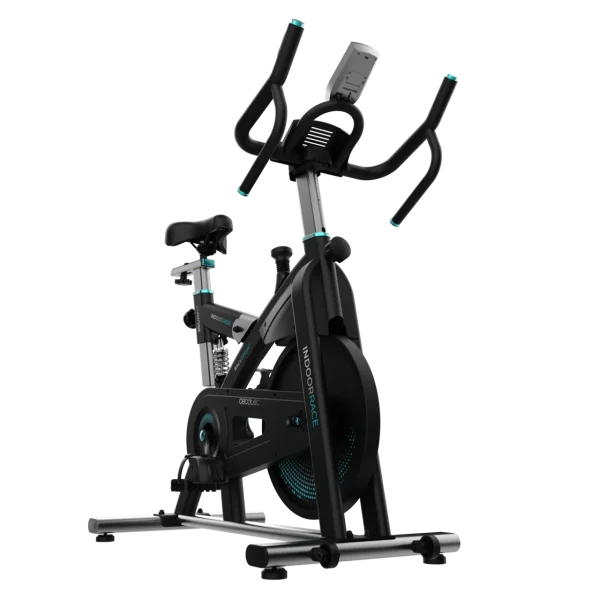 Imagen 2 Bicicleta de spinning Drumfit Indoor 24000 Race Sprint con volante de 24 kg, resistencia por fricción, pulsómetro, pantalla LCD y conectividad con APP.