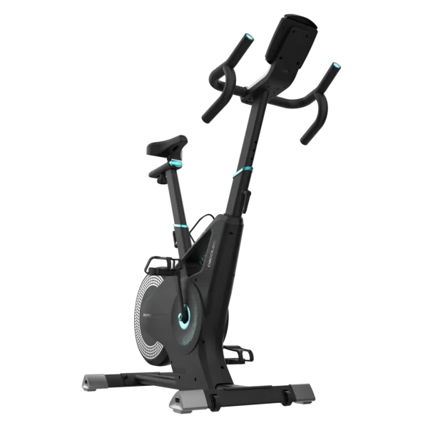 Bicicleta indoor Cecotec Drumfit Indoor Eolo con pantalla LCD táctil, resistencia de aire y manillar deportivo