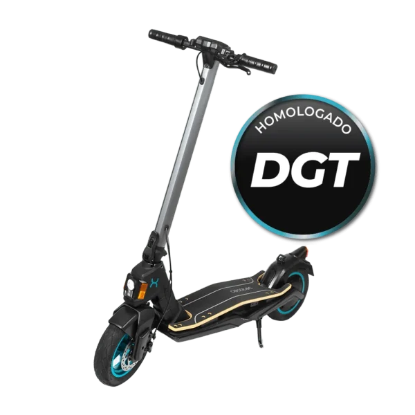 Patinete eléctrico Cecotec Bongo Serie S+ Max Infinity con chasis oscuro, ruedas de 10 pulgadas y luz LED frontal