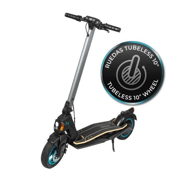 Imagen 2 Patinete eléctrico Cecotec Bongo Serie S+ Max Infinity con 750 W, autonomía de 30 km, ruedas tubeless de 10 pulgadas y doble sistema de frenado de seguridad.