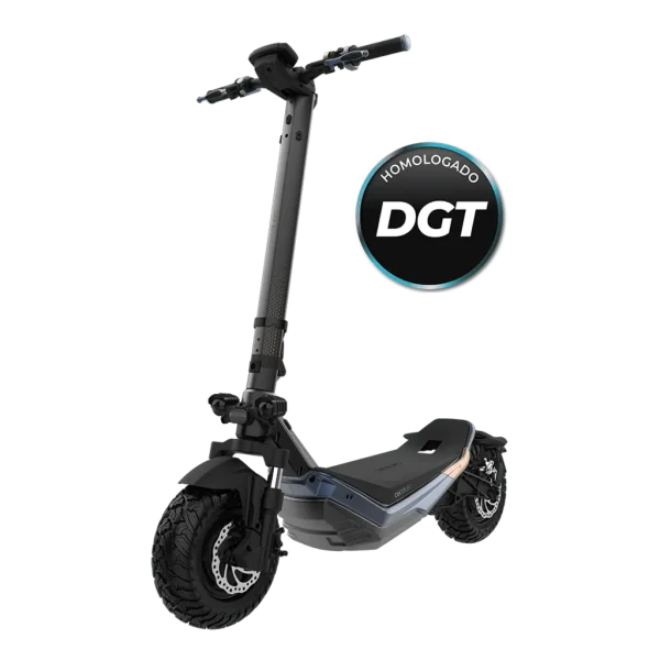 Patinete eléctrico Cecotec Bongo Serie Doble Z 75 con doble motor y neumáticos de alta resistencia en plano lateral