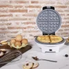 Imagen 6 Gofrera eléctrica 3 en 1 de 700 W con diseño circular. Incluye placas intercambiables con revestimiento RockStone ecológico para gofres, donuts y muffins.