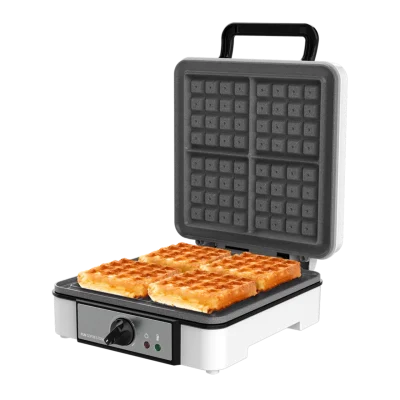 Gofrera eléctrica Cecotec Fun Gofrestone 4Inox de acero inoxidable con capacidad para cuatro gofres y revestimiento RockStone