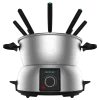 Imagen 3 Fondue eléctrica de diseño en acero inoxidable de 1000 W. Termostato regulable para queso, chocolate o aceite. Incluye 8 tenedores y es apta para lavavajillas.