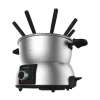 Imagen 6 Fondue eléctrica de diseño en acero inoxidable de 1000 W. Termostato regulable para queso, chocolate o aceite. Incluye 8 tenedores y es apta para lavavajillas.