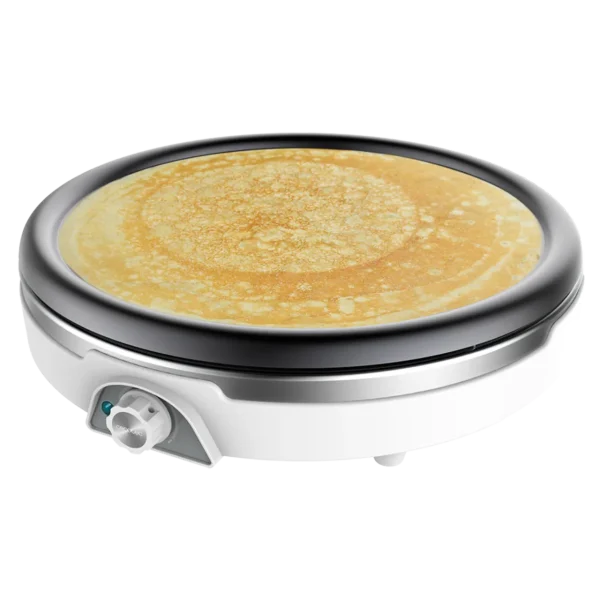 Crepera eléctrica Cecotec Fun Crepestone XL Inox con placa de 38 cm, acabado en acero inoxidable y accesorios de madera