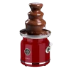 Fuente de chocolate Cecotec Fun Chocolicious de diseño retro con torre de acero inoxidable de tres niveles en funcionamiento