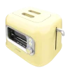 Imagen 2 Tostadora Cecotec RetroVision Yellow de 700 W con ventana de cristal. Diseño retro, 5 niveles de potencia y ranuras anchas para dos tostadas.