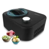 Heladera con compresor Gelacy 800 de Cecotec cuerpo de acero inoxidable y tapa transparente vista frontal